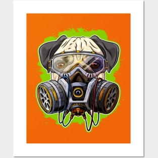 Apocalypse Pug With Gas Mask Posters and Art